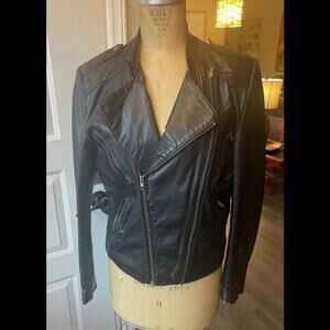 Vintage Wilsons Leather Motorcycle Biker Jacket Black Zipper Brando Womens M 38